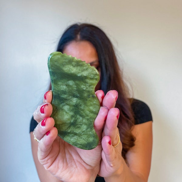 Genuine Green Jade Gua Sha, Gua Sha Beauty, Face Tool