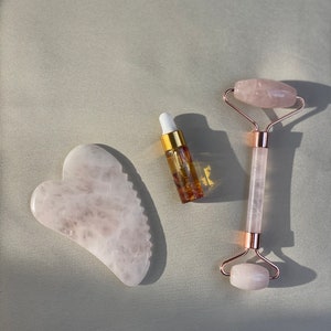 Self Love Ritual, Gift Box, New Mom, Limited edition Face Oil, Rose Quartz Gua Sha, Rose Quartz Face Roller, Rose Face Oil