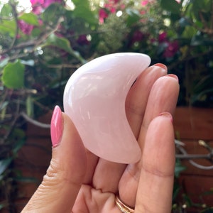 Rose Quartz Gua Sha Set: Limited Edition Face Oil, Crescent Moon Shape