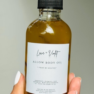 Blue Lotus Body Oil - Intuition Glamour Magic, Spiritual Bath Oil with Shea Jojoba for Radiant Skin & Energy
