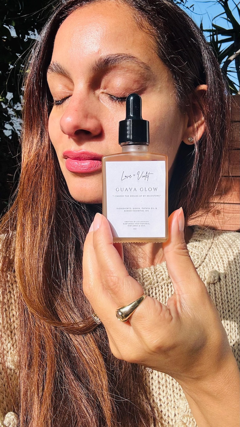 Tropical Face Oil Guava & Papaya Mango Essential Brightening Nourishing for All Skin Types 1oz image 1