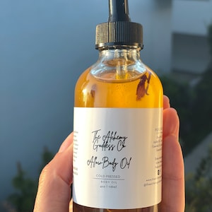 Green Tea Blue Lotus Body Oil for Intuition Glamour Magic, Shea & Jojoba Moisturizing Oil, Valentine’s Gift