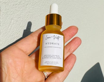 1/2 Ounce Glass Bottle Hydrating Face Oil: Marula, Seabuckthorn & Avocado - Dry/Mature Skin
