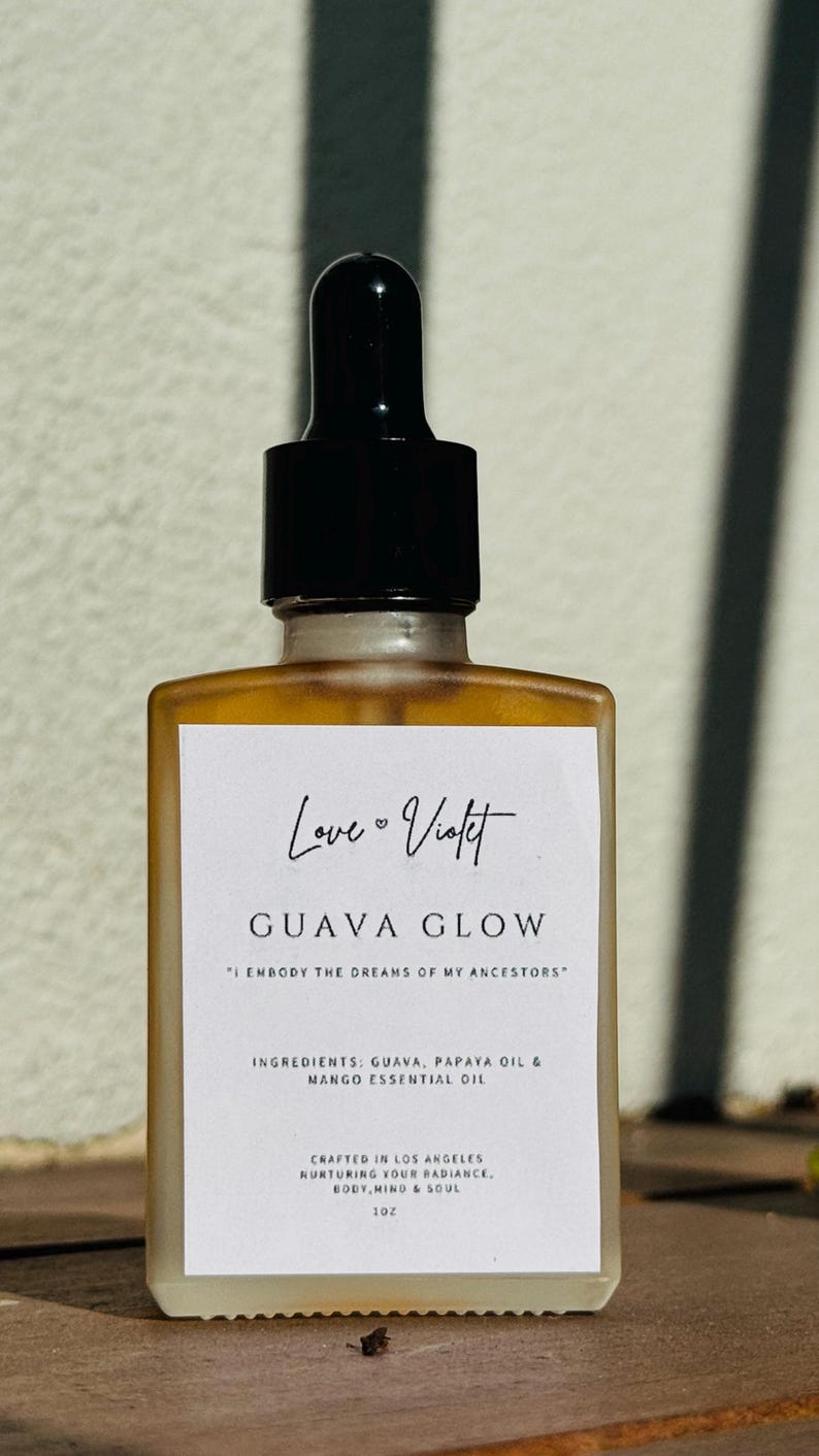 Tropical Face Oil Guava & Papaya Mango Essential Brightening Nourishing for All Skin Types 1oz image 3