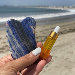 Sodalite Gua Sha & Harmony Face Oil: Vegan Skincare Set