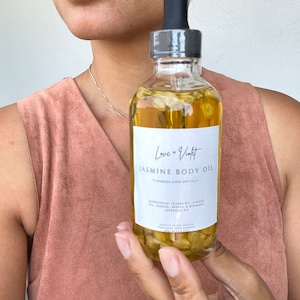 Jasmine Flower Body Oil,Body Oil, Jojoba Oil, Moon Magic, Intention,Body Oil, Glamour Magic Oil, Bergamot, Neroli, Apricot Oil