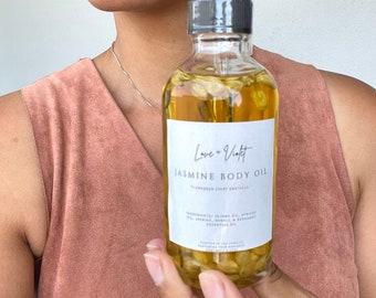 Jasmine Body Oil: Jojoba, Neroli & Bergamot Essential Oils