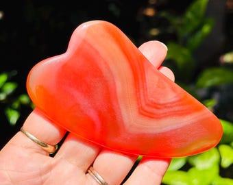 Set de Gua Sha y aceite facial de cornalina roja: herramienta de masaje facial relajante