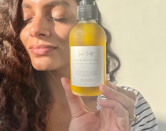 Aceite orgánico para el vientre durante el embarazo: prensado en frío, vegano, sin fragancia
