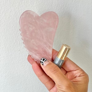 Heart Rose Quartz Gua Sha & Facial Oil Set - Valentines Gift