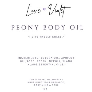 Glamour Magic Peony Flower Body Oil: Organic Jojoba, Rose & YlangYlang image 5