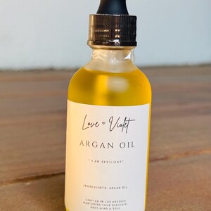 Yellow Golden Moroccan Argan Oil for Face Hair Cold Pressed Nourishing Skincare Beauty 2oz image 3