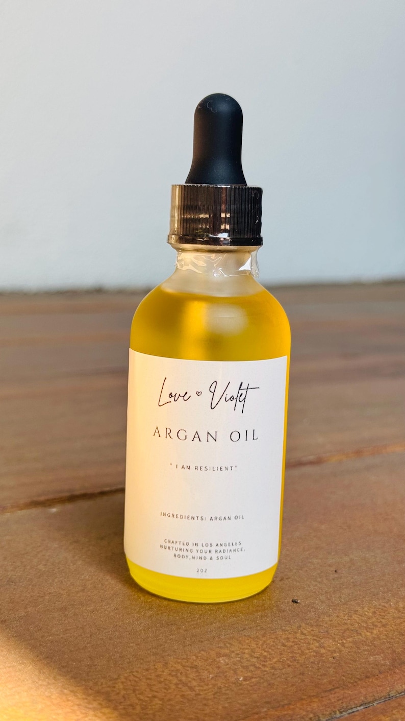 Yellow Golden Moroccan Argan Oil for Face Hair Cold Pressed Nourishing Skincare Beauty 2oz image 3