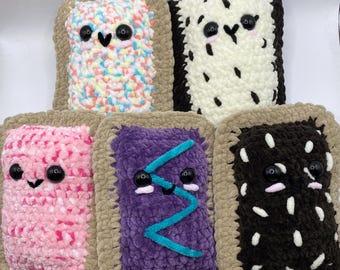 Almohadas de peluche Pop Tart de ganchillo / Hechas a pedido / Peluches rellenos / Peluches de pastel tostador