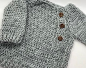 Custom Infant-Toddler-Child Sweater with Button Detail | Multiple Ages | Custom Made |  Made to Order | Handmade with Love
