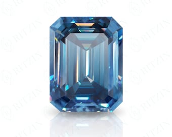 Royal Vivid Blue Emerald Cut Clean Loose Moissanite For Jewelry Making Rings/Earrings/Pendant/Necklace/Bracelet