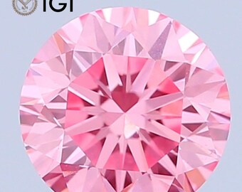 Round 0.52ct Fancy Vivid Pink VVS2, IGI Certified Diamond - Etsy