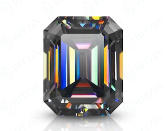 Grey Emerald Cut Clean Loose Moissanite For Jewelry Making Rings/Earrings/Pendant/Necklace/Bracelet
