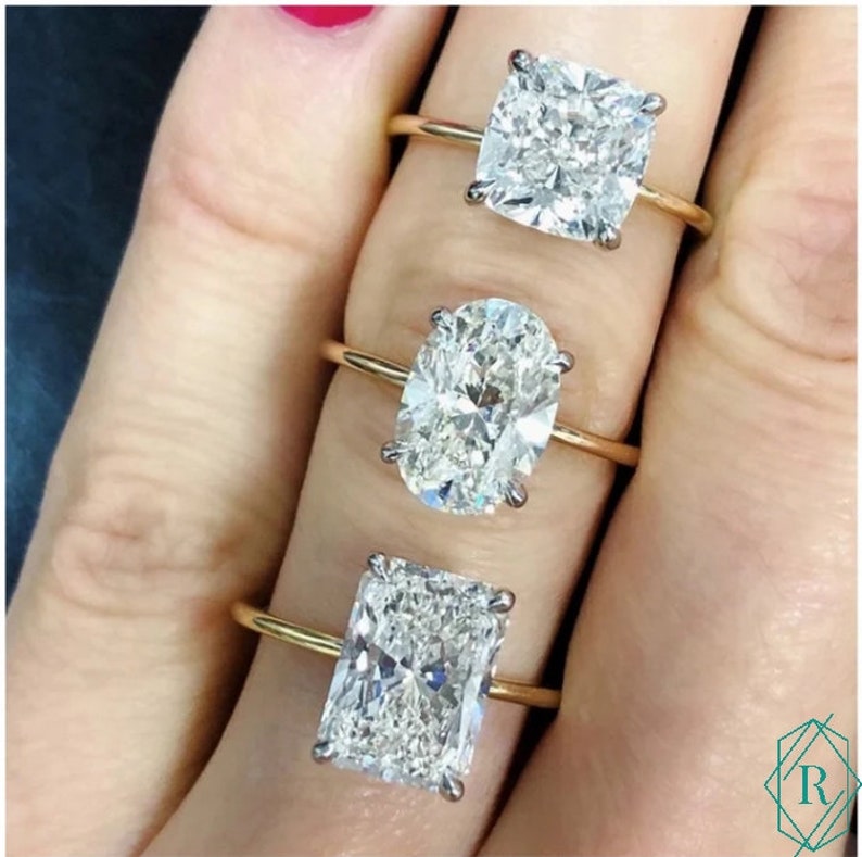 Real 14KT White Gold 3.00CT Fabulous Round Shape Solitaire Engagement Ring Real 14KT White Gold 3.00CT Fabulous Round Shape Solitaire Engagement Ring