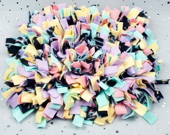 Snuffle Mat for Dogs, Canine Enrichment Toy, Slow Feeder for Pets, Dense and Challenging - Pastel 80s Retro - Pastel and Black - Washable