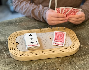 Customized Hockey Rink Cribbage Board, Hidden Storage, Personalized Gift, NHL, Beer League, Youth Hockey, Father's Day Gift, Dad Gift