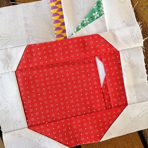 Apple of My Eye foundation paper piecing FPP quilt block pattern Digital Download
