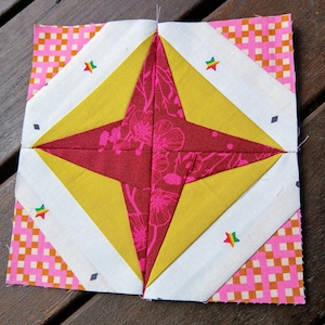 Lattice Star FPP Foundation Paper Piecing quilt block pattern Digital Download