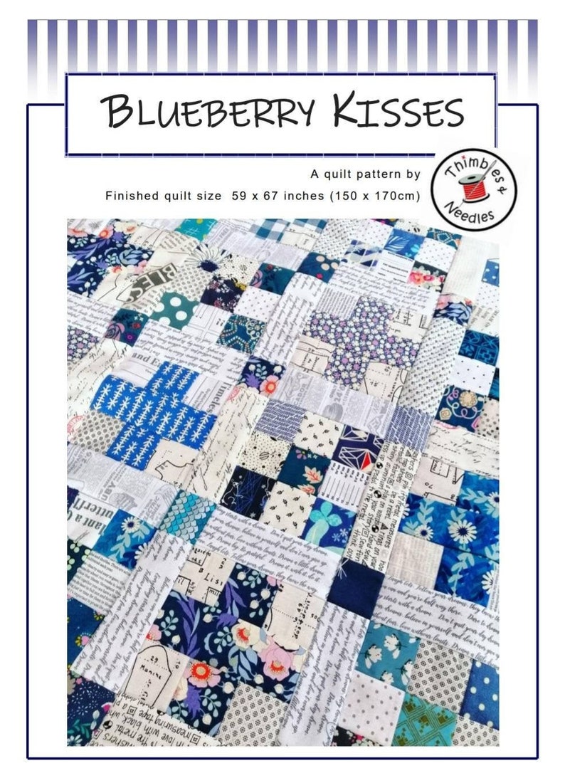 Blueberry Kisses quilt pattern, PDF quilt pattern, scrap quilt, baby quilt Digital Download 画像 2