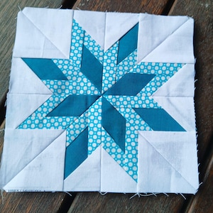 Modello di blocco trapuntato Sparkling Star FPP Foundation Paper Piecing Download digitale