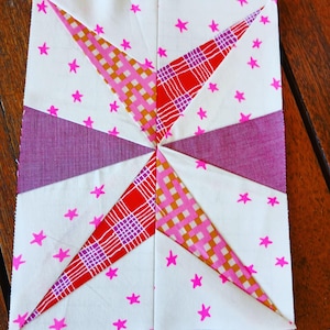 Starfish FPP Foundation Paper Piecing quilt block pattern Digital Download