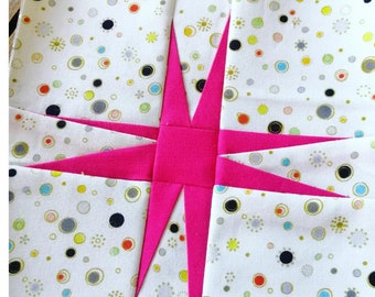 Wonky Star FPP Foundation Paper Piecing quilt block pattern Digital Download