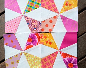 Kaleidoscope Block 2 FPP Foundation Paper Piecing quilt block pattern Digital Download