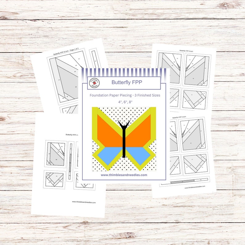 Butterfly FPP Foundation Paper Piecing Quilt Block Pattern Digital ...