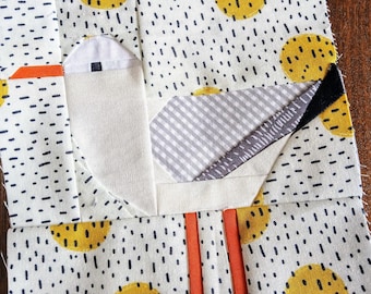 Patrón de bloque de colcha de paper piecing Seagull FPP Foundation Descarga digital