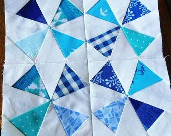 Kaleidoscope FPP Foundation Paper Piecing quilt block pattern Digital Download