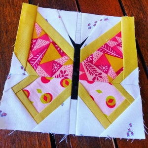 Butterfly FPP Foundation Paper Piecing quilt block pattern Digital Download