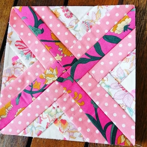 Woven Twirl FPP Foundation Paper Piecing quilt block pattern Digital Download