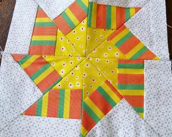 Double Pinwheel FPP Foundation Paper Piecing quilt block pattern Digital Download