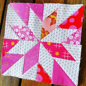 Modello per blocco trapuntato con base in carta per patchwork LeMoyne Liberty Star FPP, download digitale