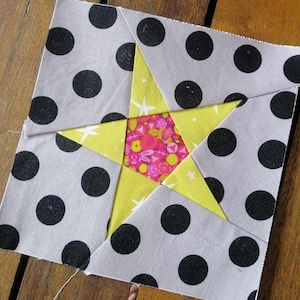 Five Pointed Star FPP Foundation Paper Piecing quilt block pattern Digital Download