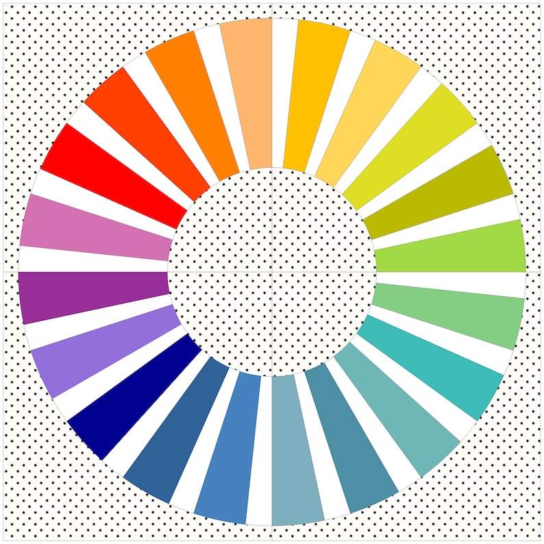 Color Wheel Foundation Paper Piecing FPP Mini Quilt Block Pattern ...