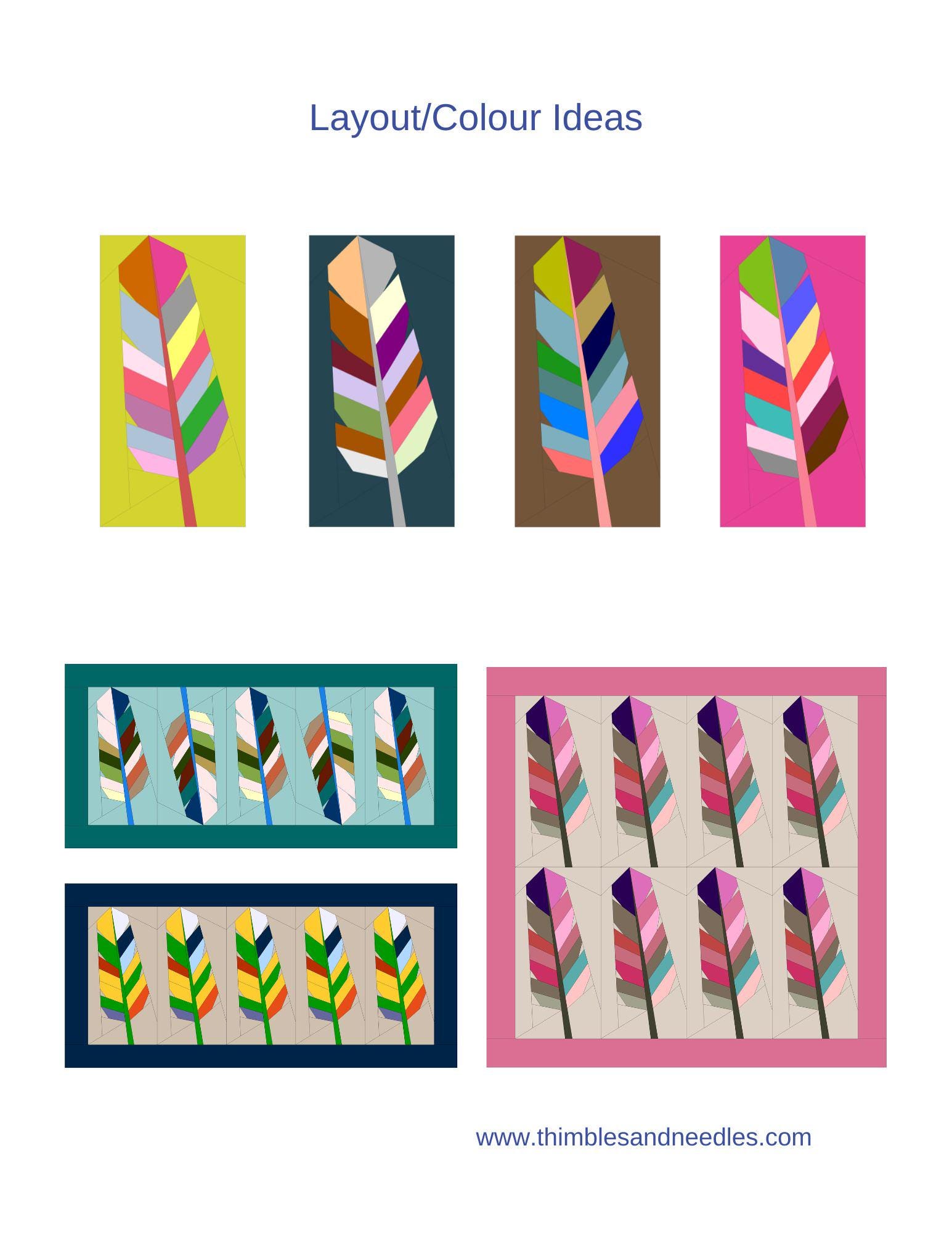 Feather FPP Foundation Paper Piecing Quilt Block Pattern Digital ...