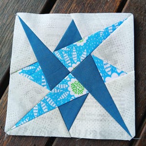 Interwoven Star FPP Foundation Paper Piecing quilt block pattern Digital Download