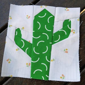 Cactus FPP Foundation Paper Piecing quilt block pattern Digital Download