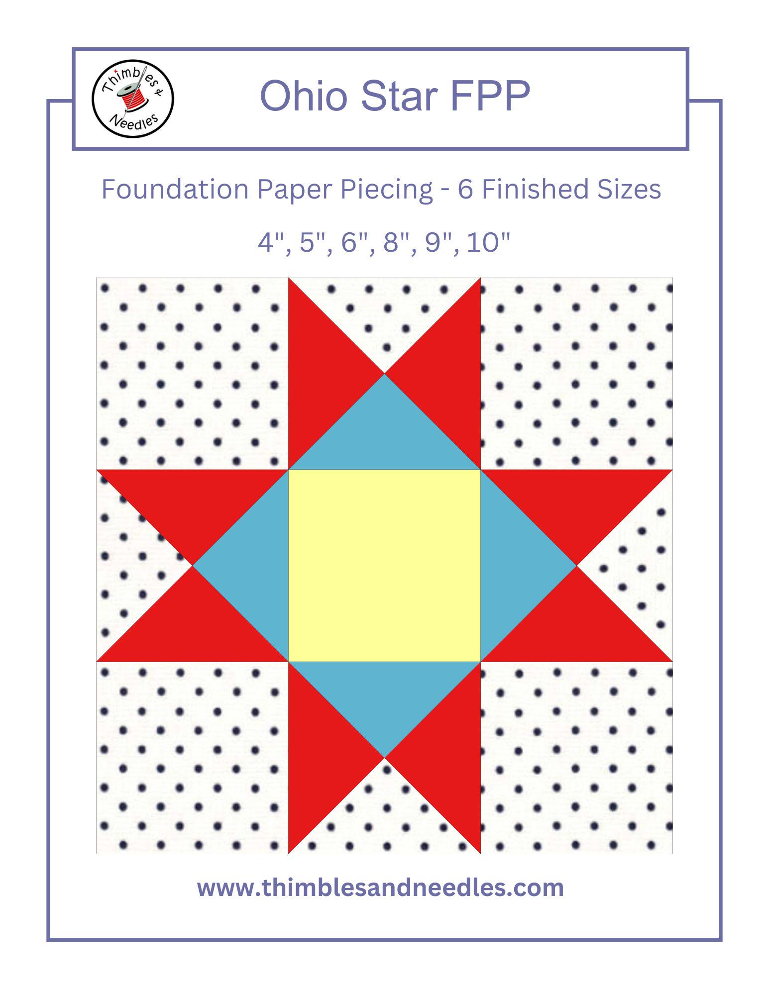 Ohio Star FPP Foundation Paper Piecing Quilt Block Pattern Digital ...