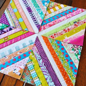 Schema per quilt con blocco di carta per fondazione FPP String Block, download digitale
