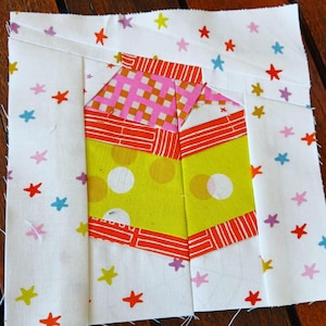Juice Box FPP Foundation Paper Piecing quilt block pattern Digital Download