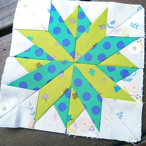 Blazing Star FPP Foundation Paper Piecing quilt block pattern Digital Download
