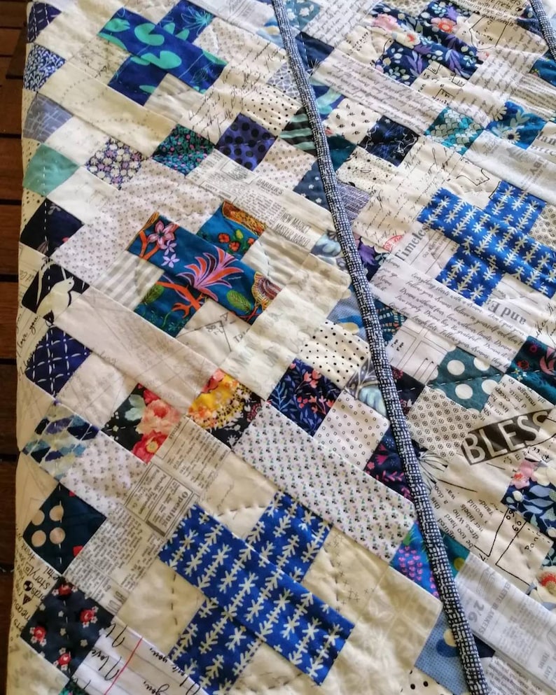 Blueberry Kisses quilt pattern, PDF quilt pattern, scrap quilt, baby quilt Digital Download 画像 3