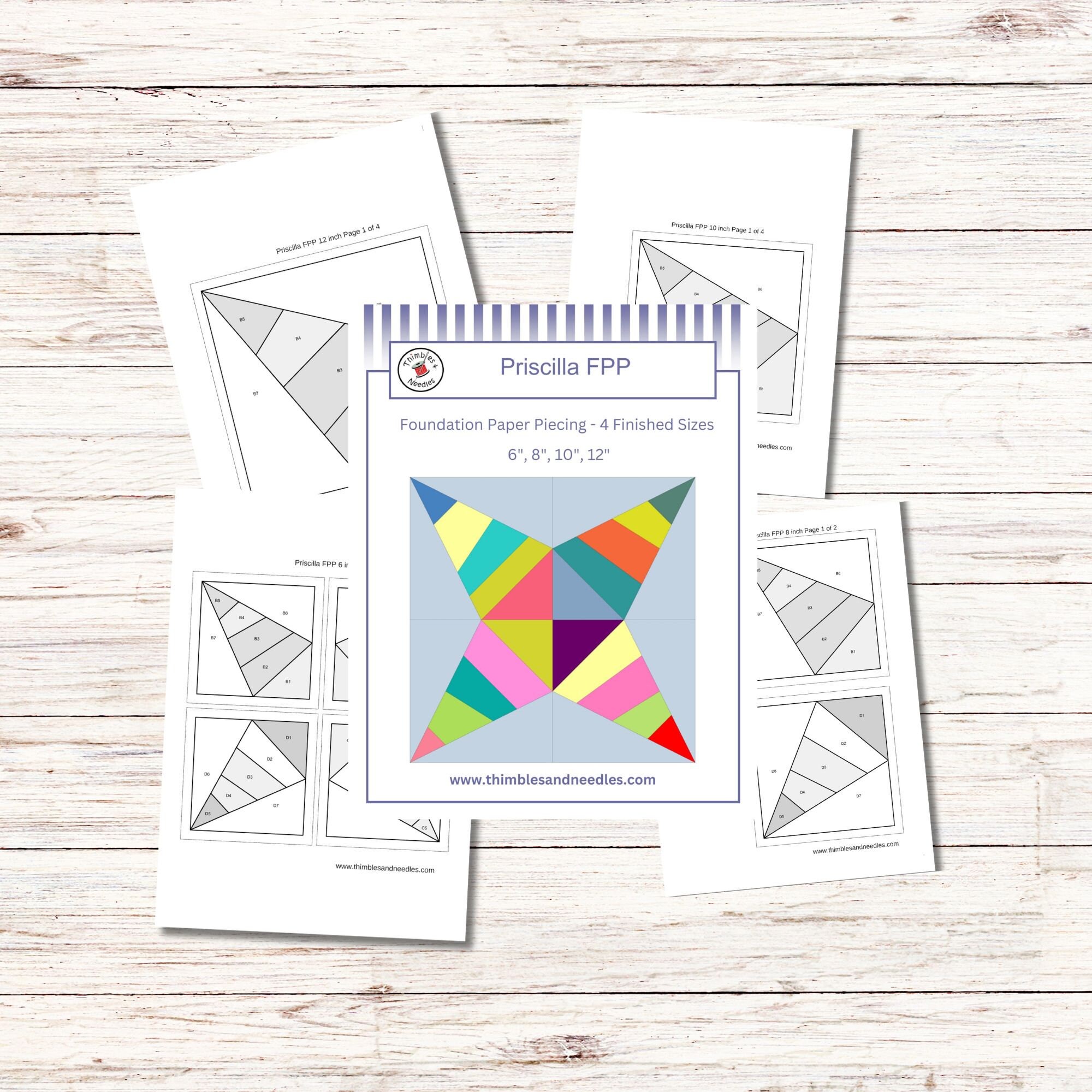 Priscilla FPP Foundation Paper Piecing Quilt Block Pattern Digital ...